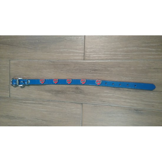  "Hot Dressed" Blue dog collar with hearts + BABY (letters) - 20 '' 